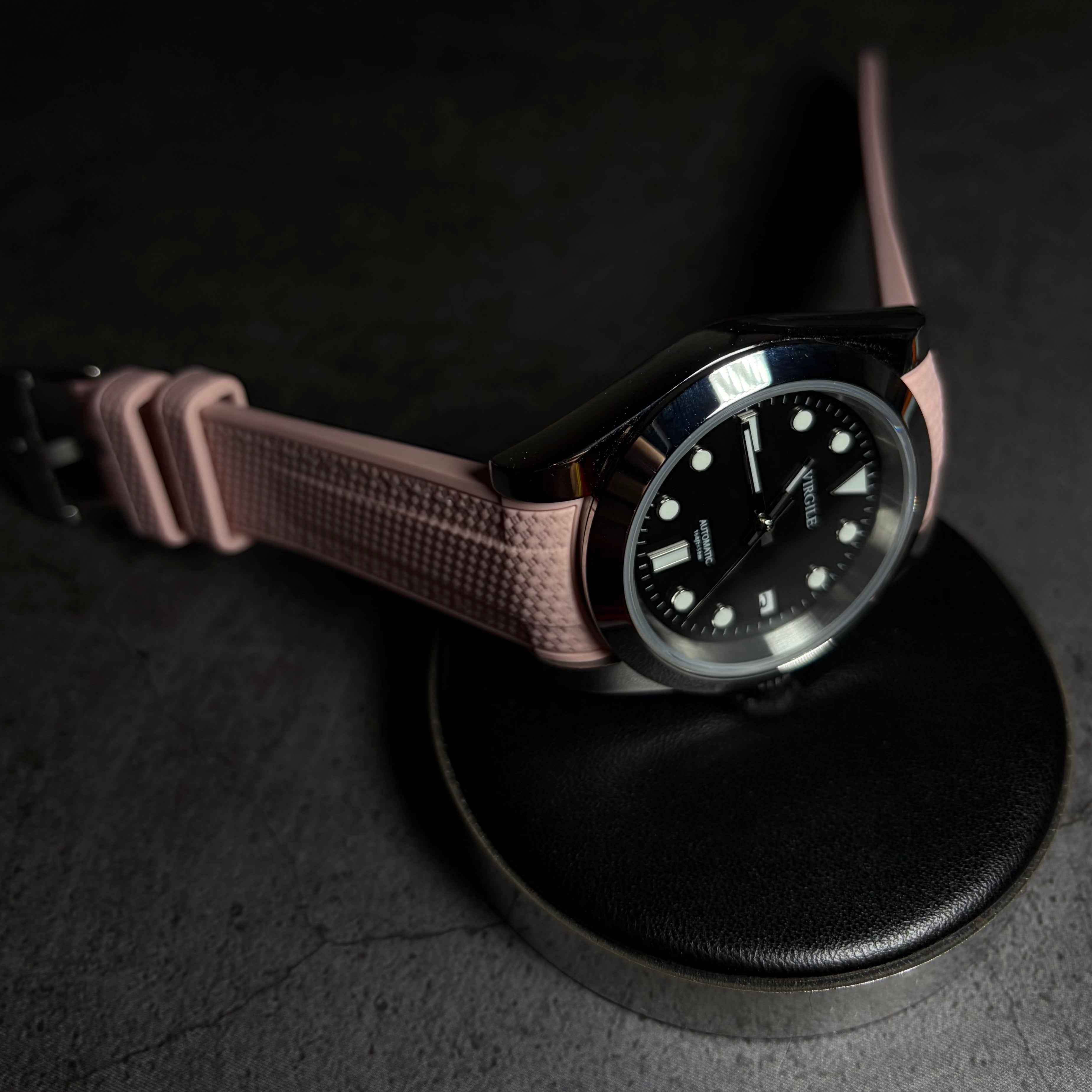 montre bracelet couture rose