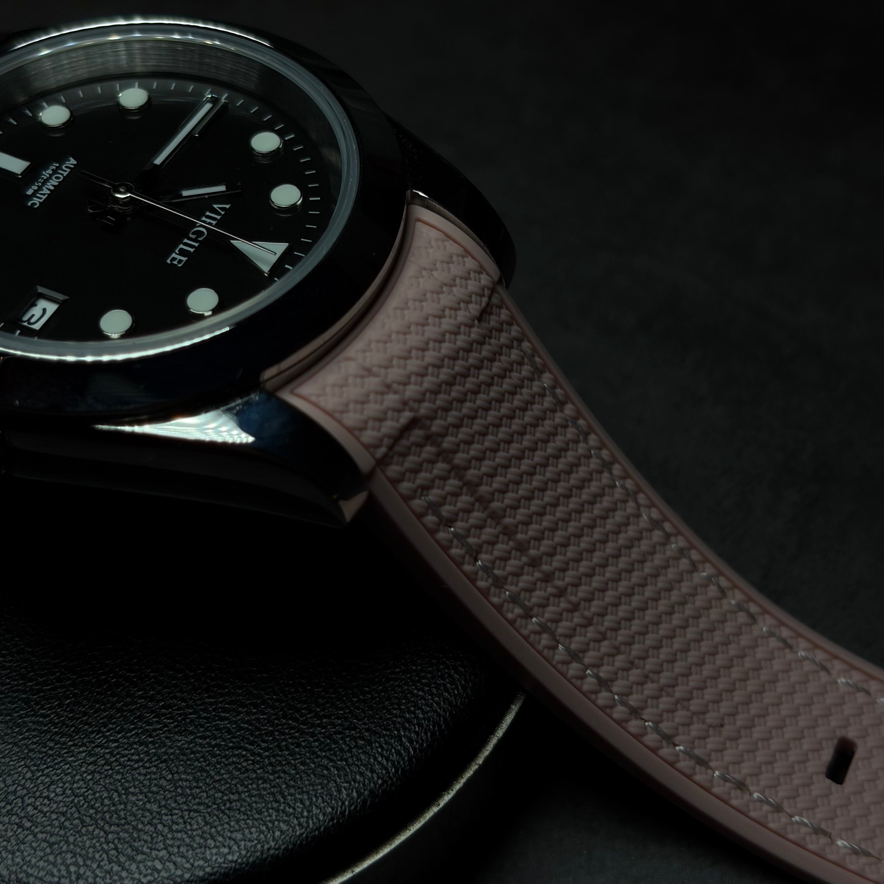 montre bracelet couture rose