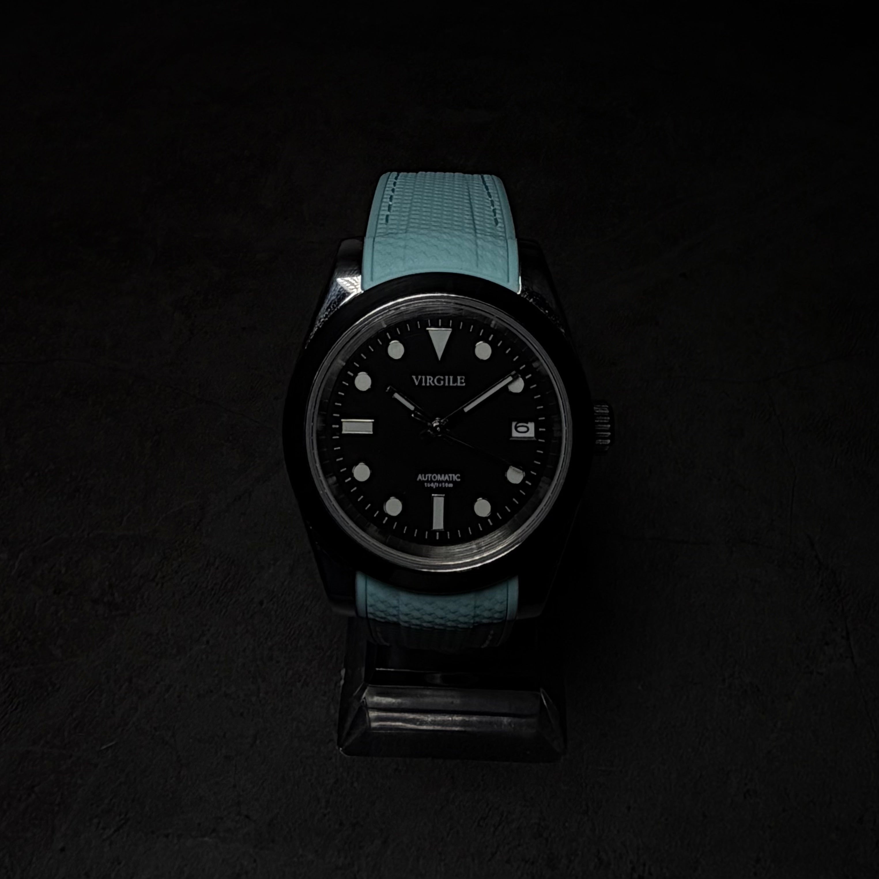 montre bracelet couture cyan