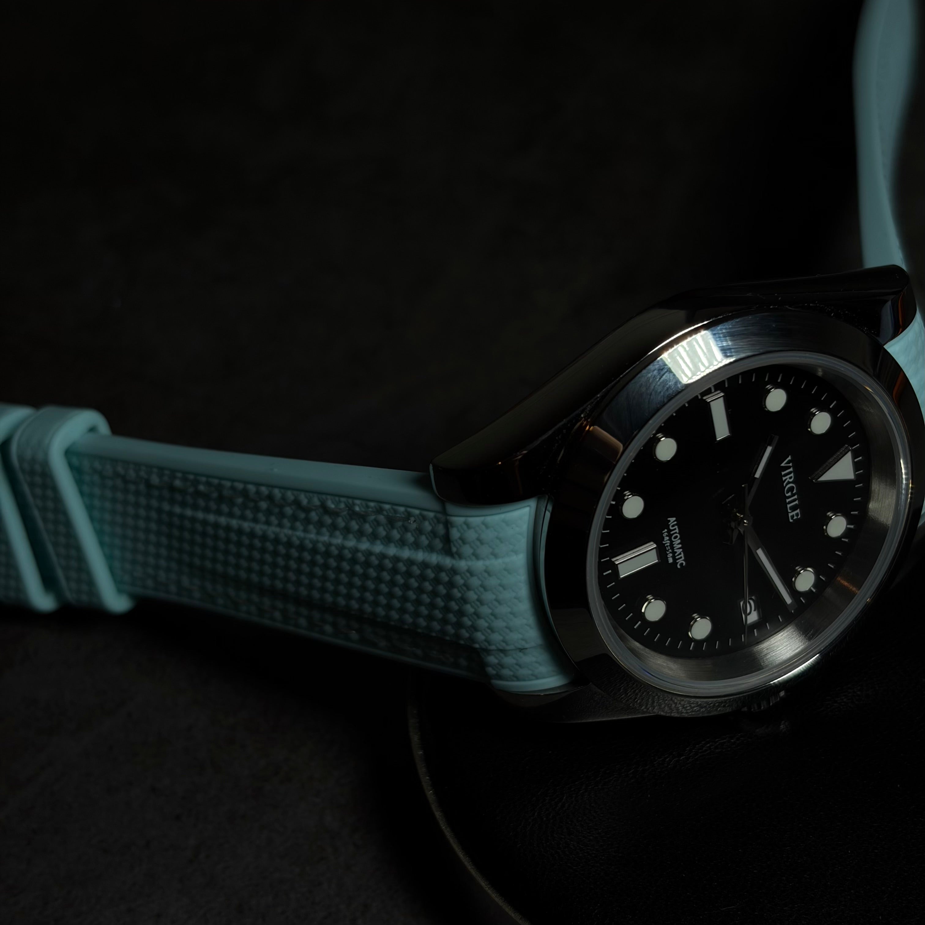 montre bracelet couture cyan