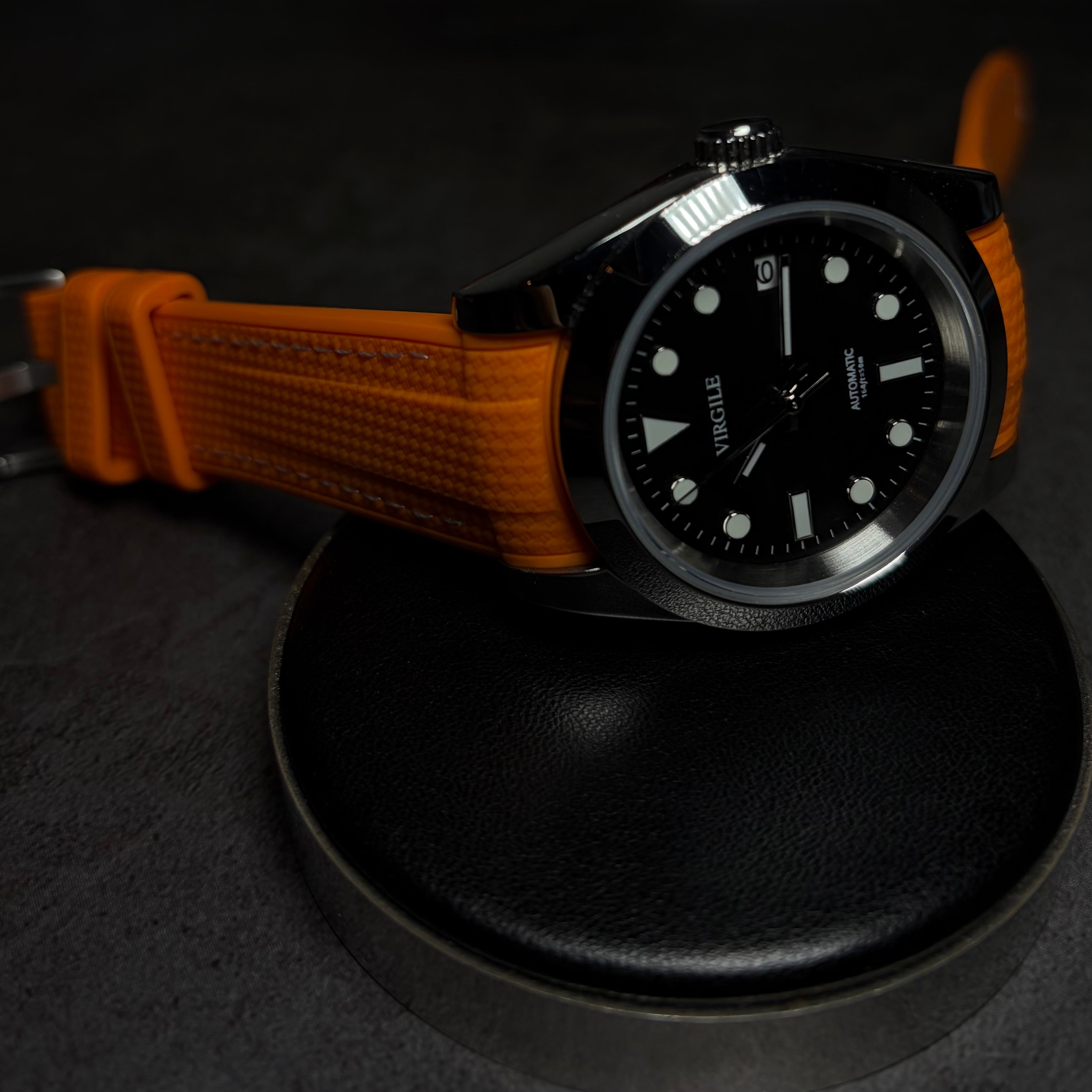 montre bracelet couture orange