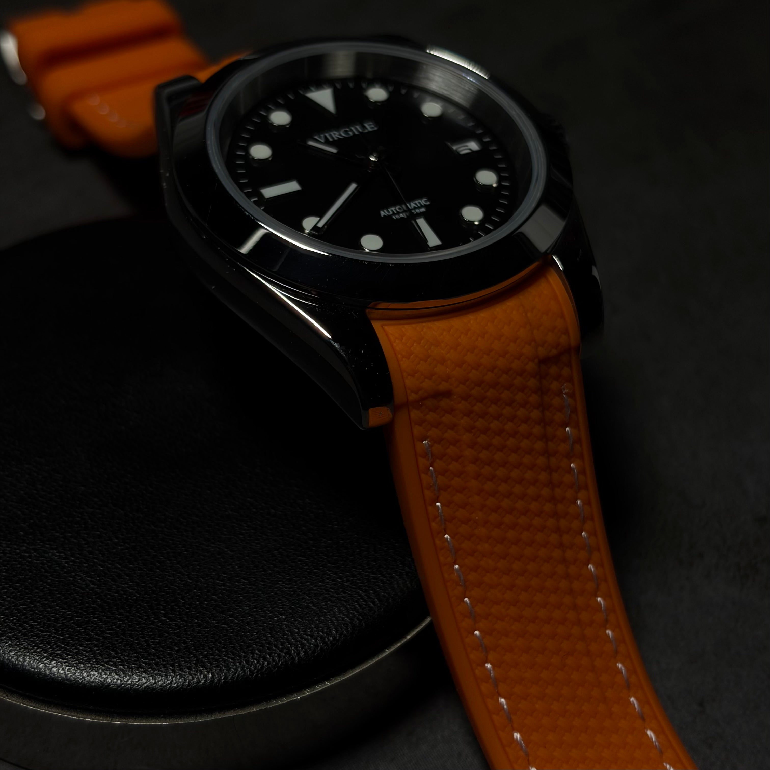 montre bracelet couture orange