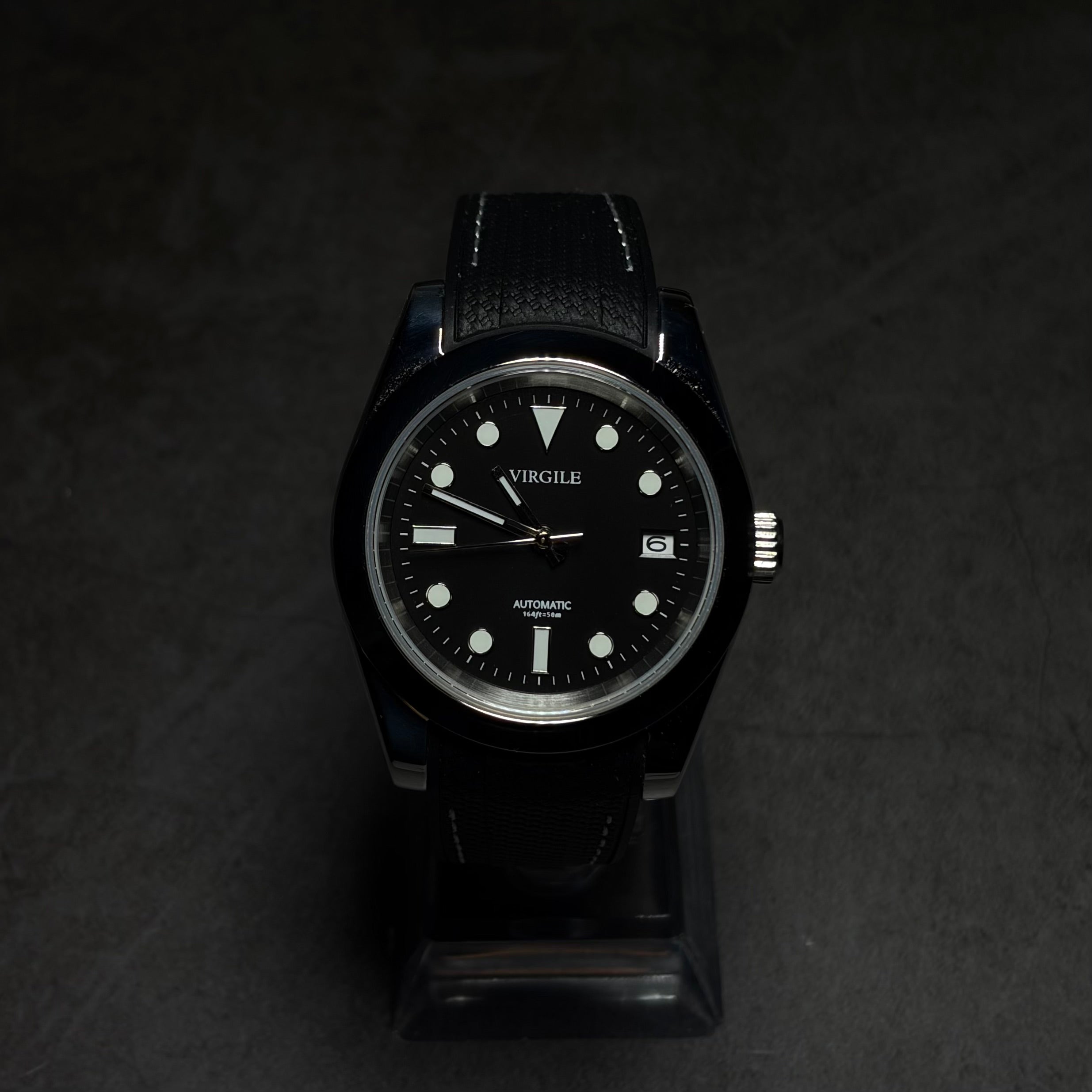 montre bracelet couture noir