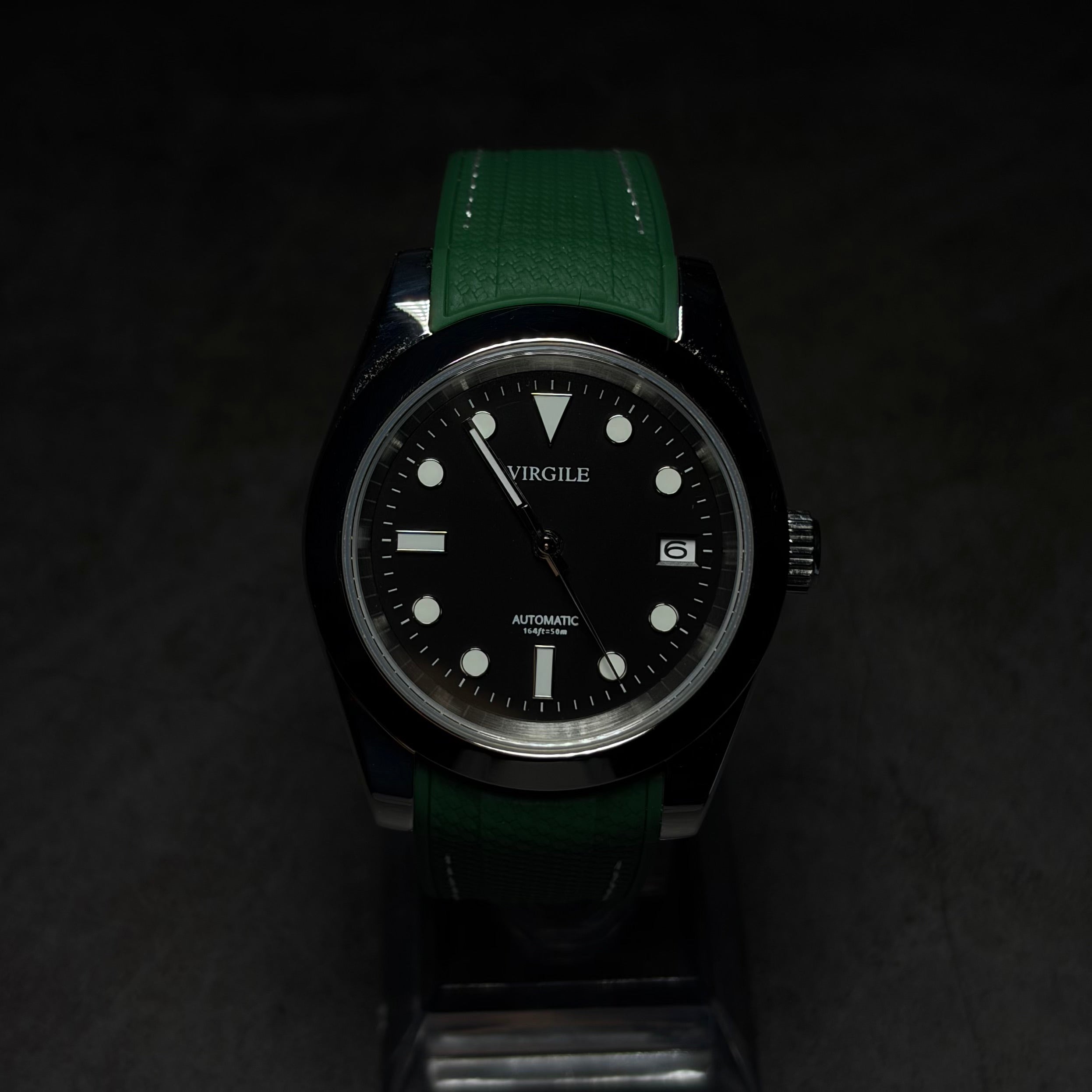 montre bracelet couture vert