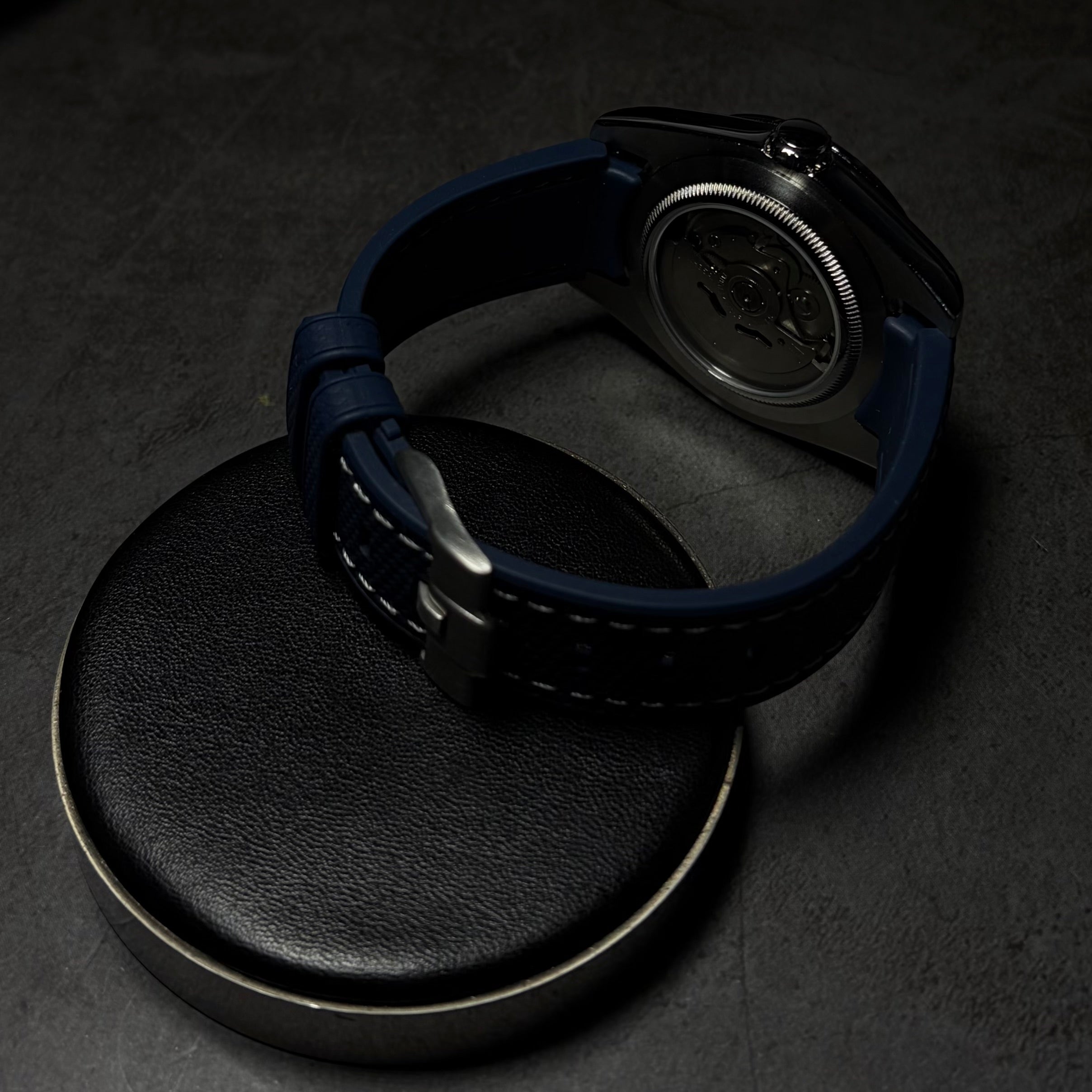 montre bracelet couture bleu