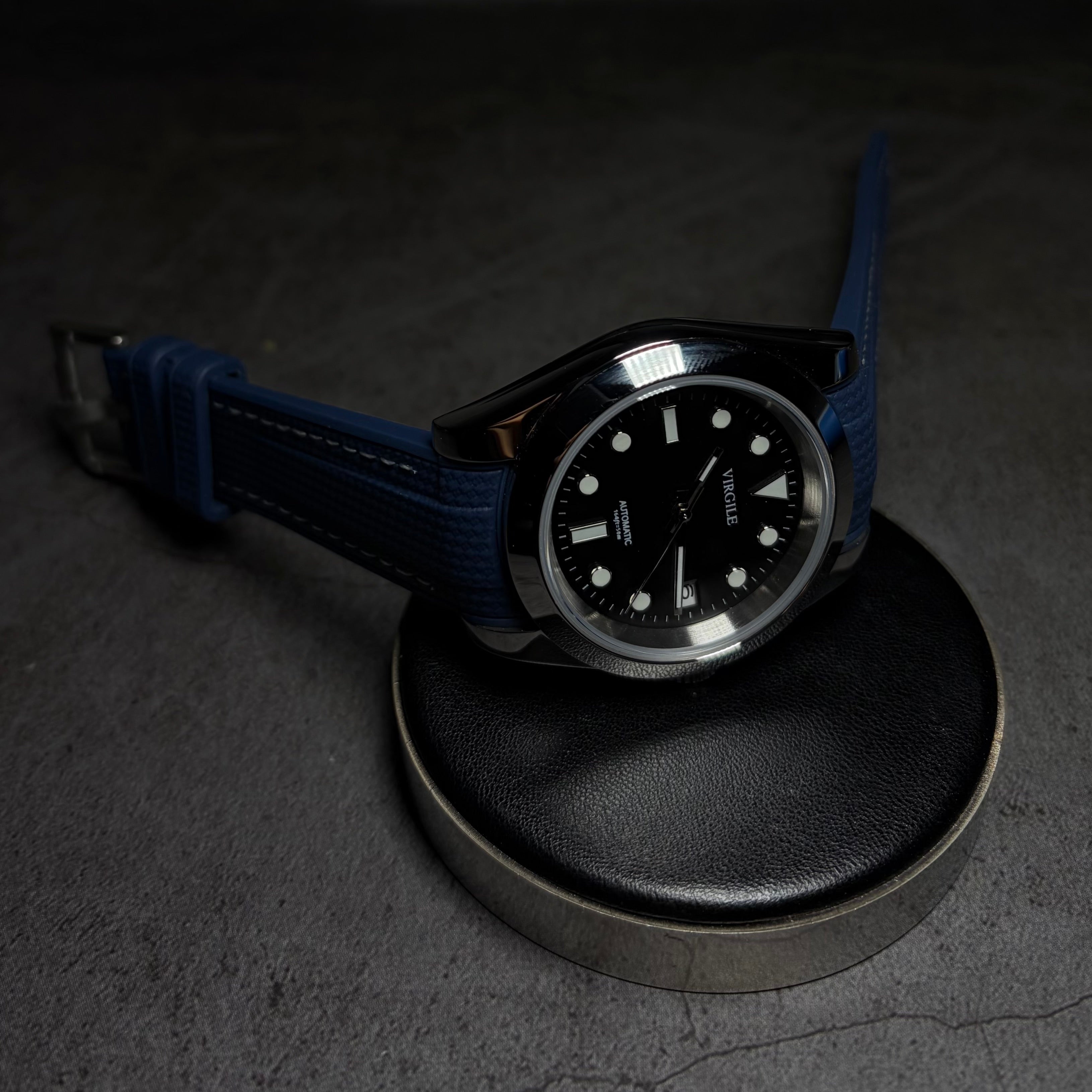 montre bracelet couture bleu