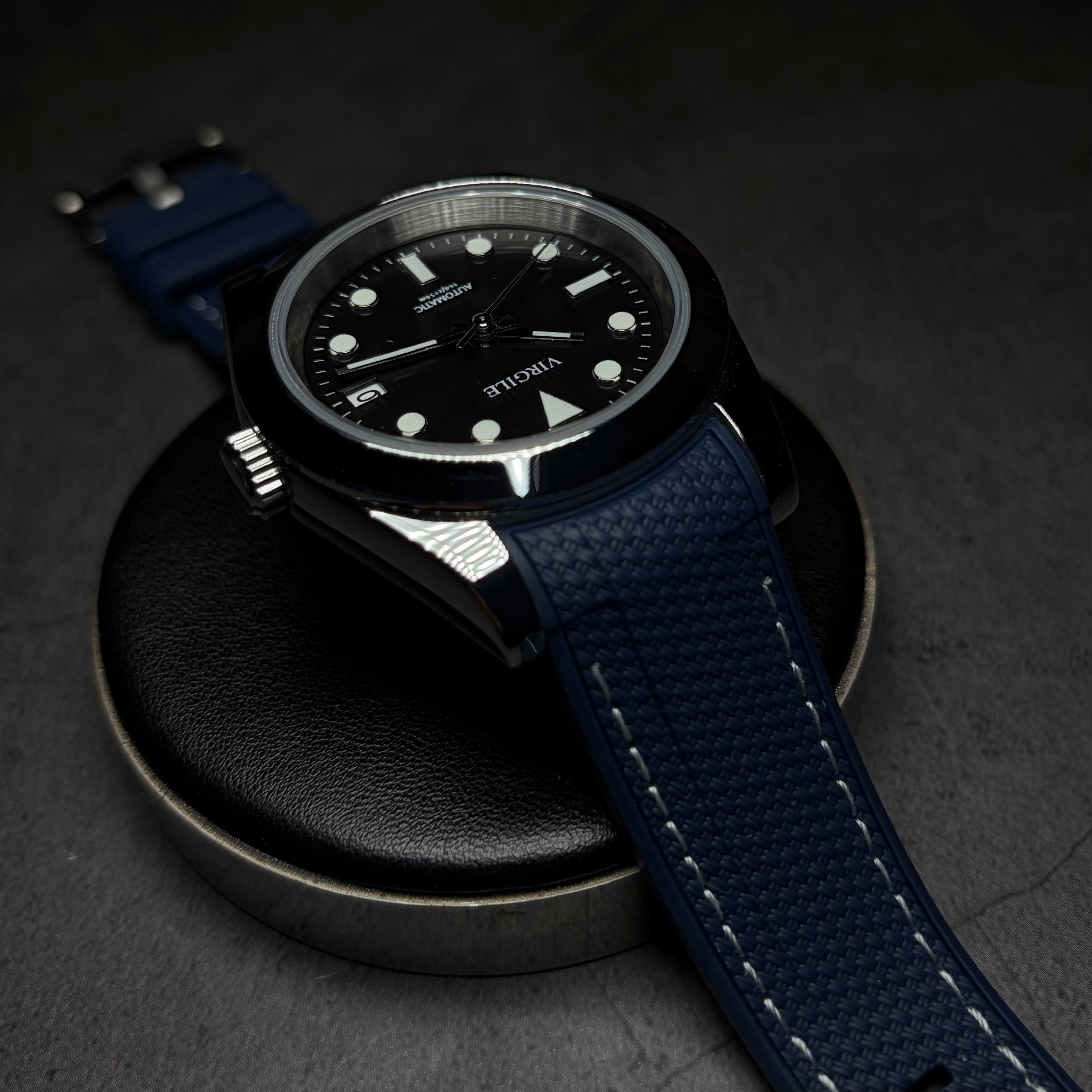 montre bracelet couture bleu